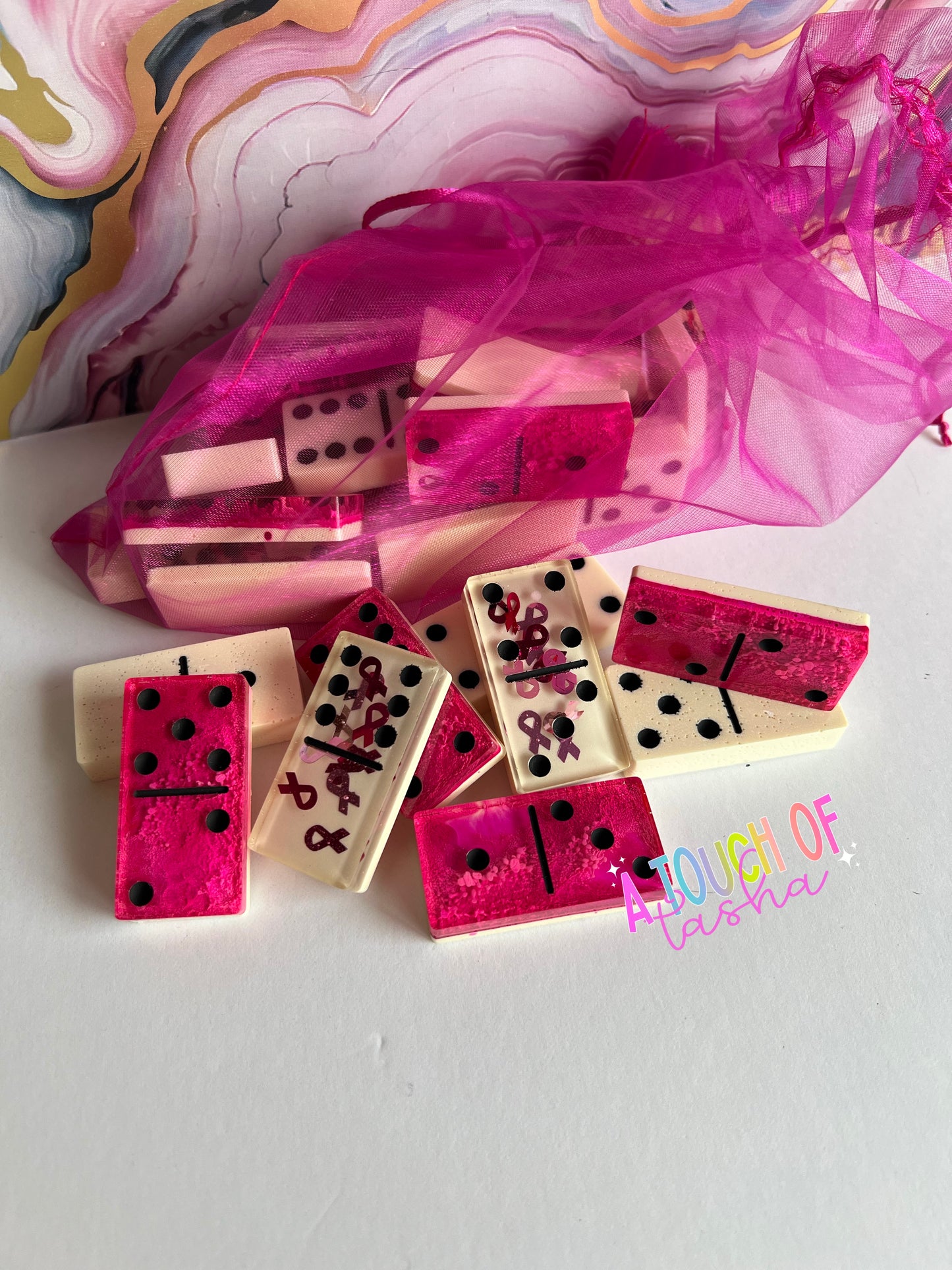Breast Cancer theme Dominos