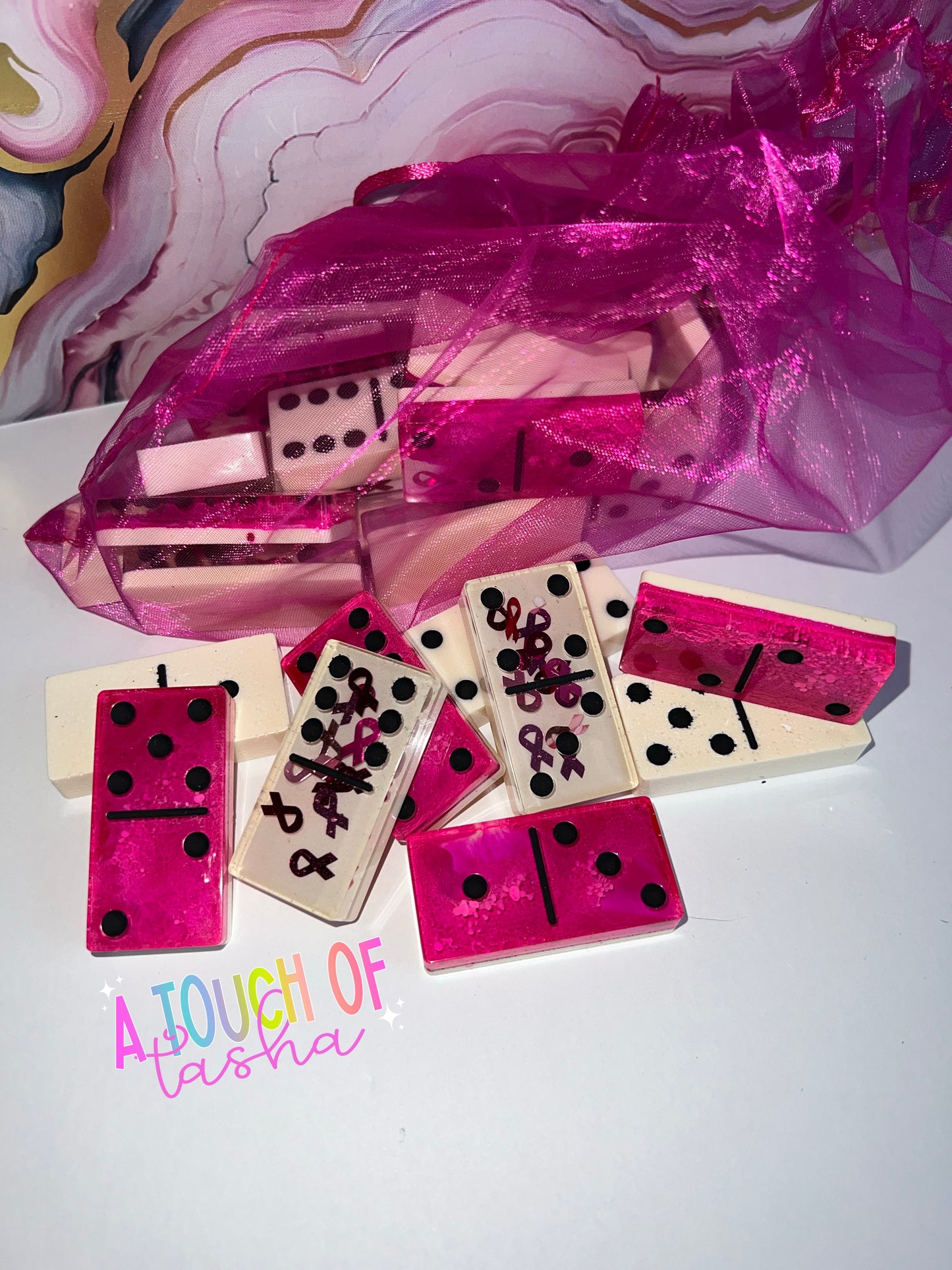 Breast Cancer theme Dominos