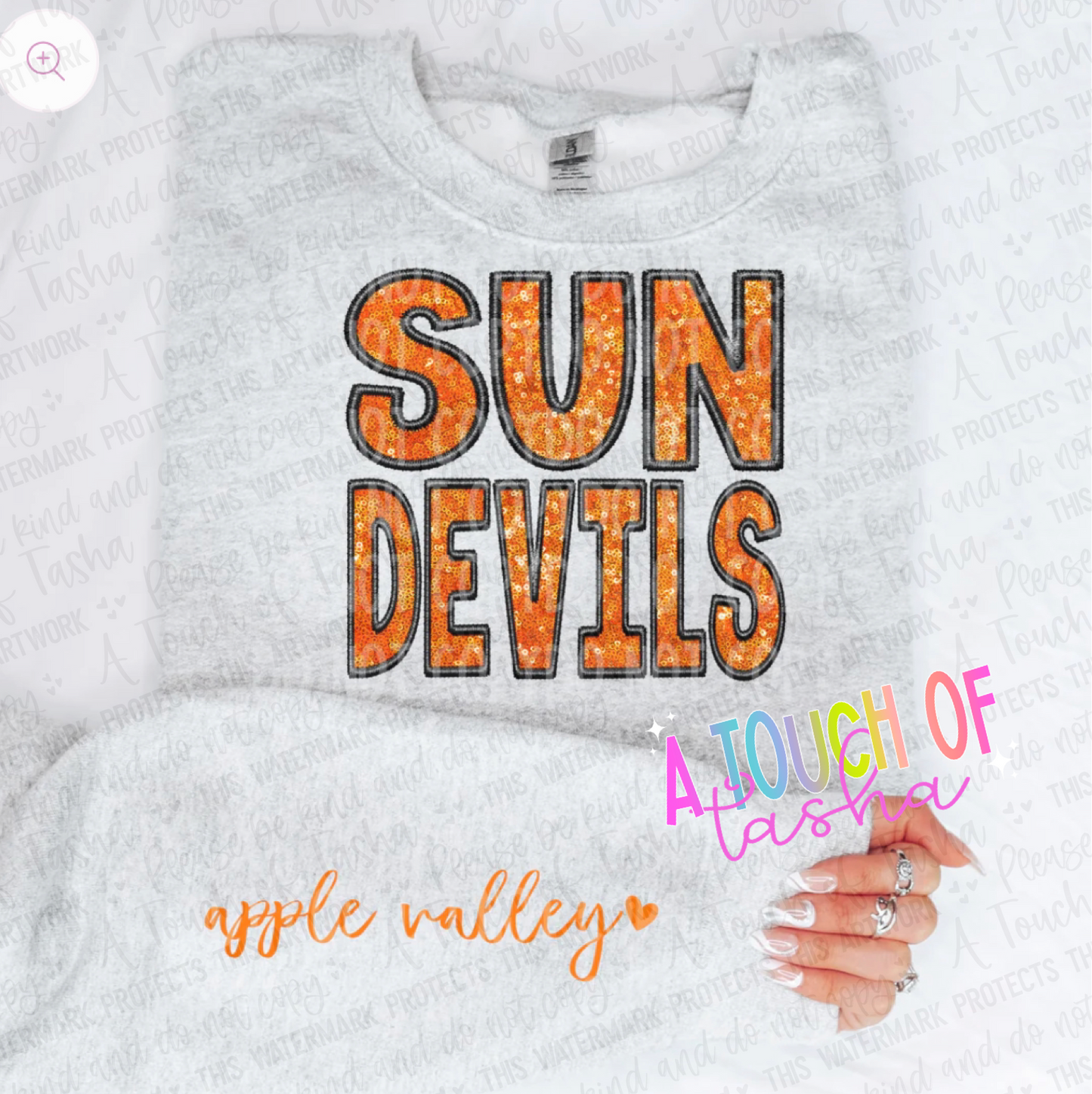 Sundevils FAUX Sequins/ FAUX Embroidery Sweatshirt