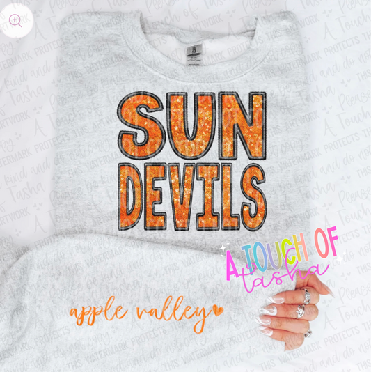 Sundevils FAUX Sequins/ FAUX Embroidery Sweatshirt
