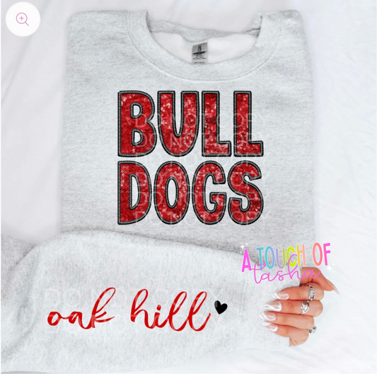 Bulldogs FAUX Sequin/FAUX Embroidery Sweatshirt