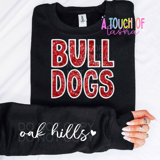 Bulldogs FAUX SEQUINS/FAUX EMBROIDERY Sweatshirt